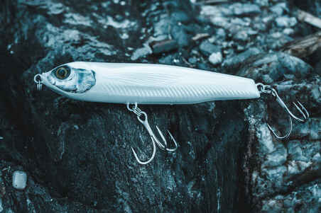 Ilgasis vobleris jūrinei žvejybai „Exofly 130F“, balta