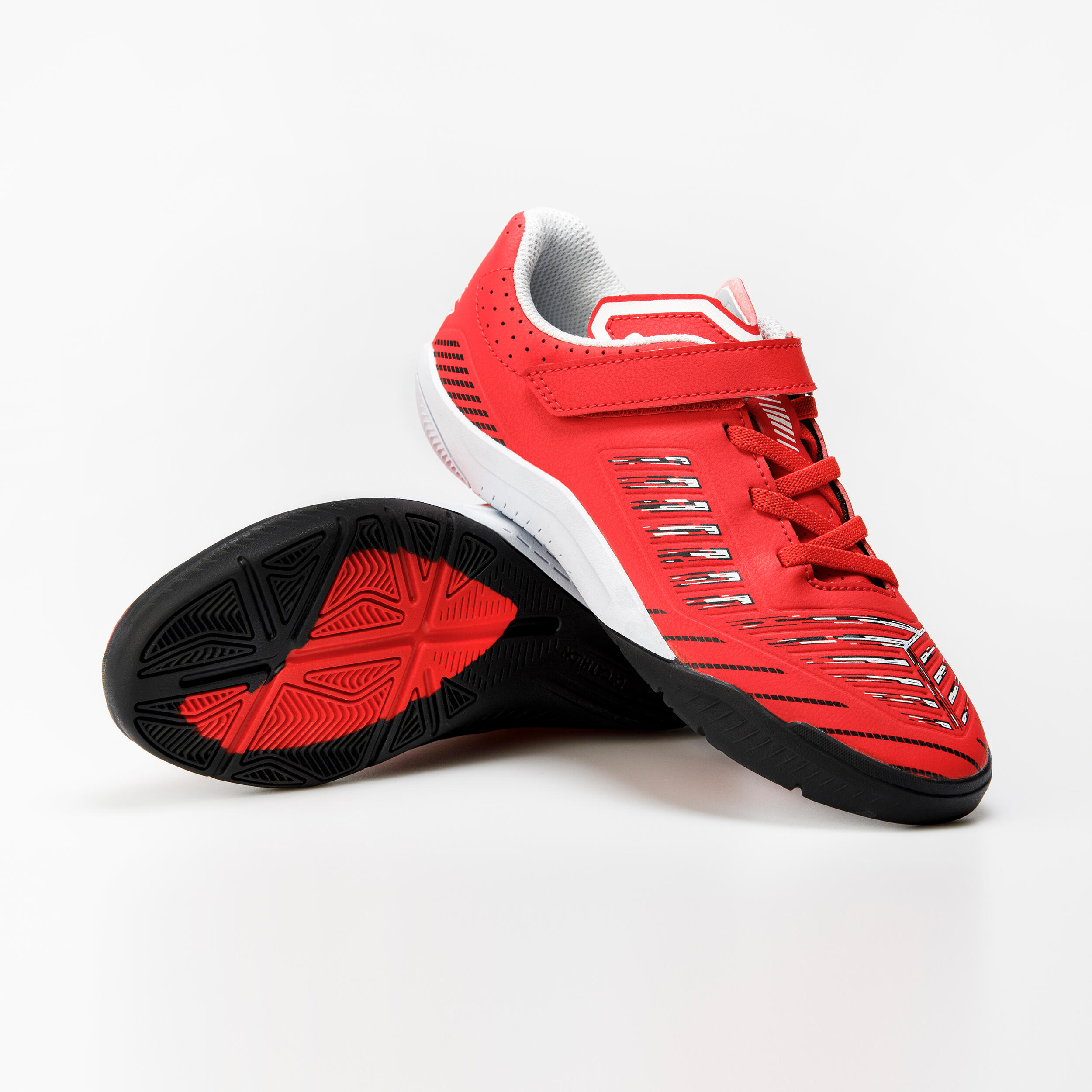 Kids'  Indoor Soccer Shoes - Ginka 500 Red/Black - KIPSTA
