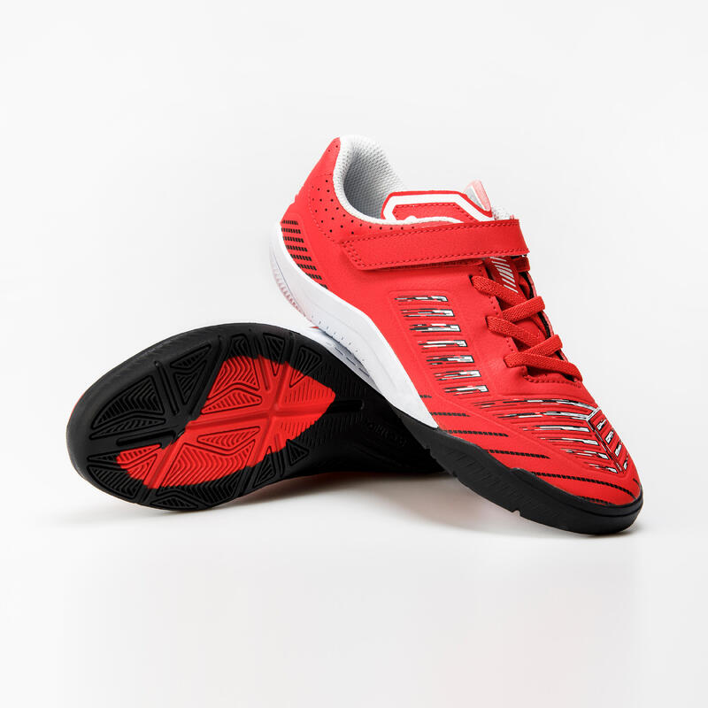 Chaussures de Futsal enfant GINKA 500 Rouge Noir