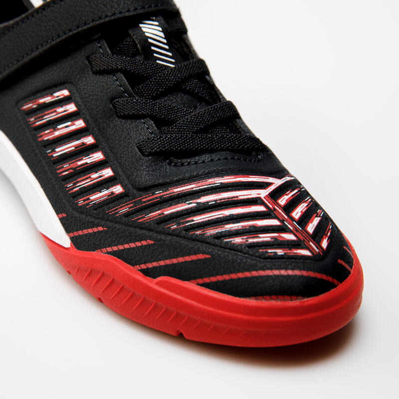 Chaussures de Futsal enfant GINKA 500 Noir Rouge