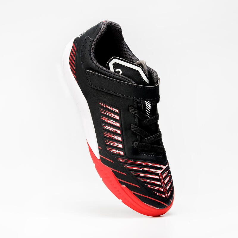 Scarpe futsal bambino GINKA 500 nero-rosso