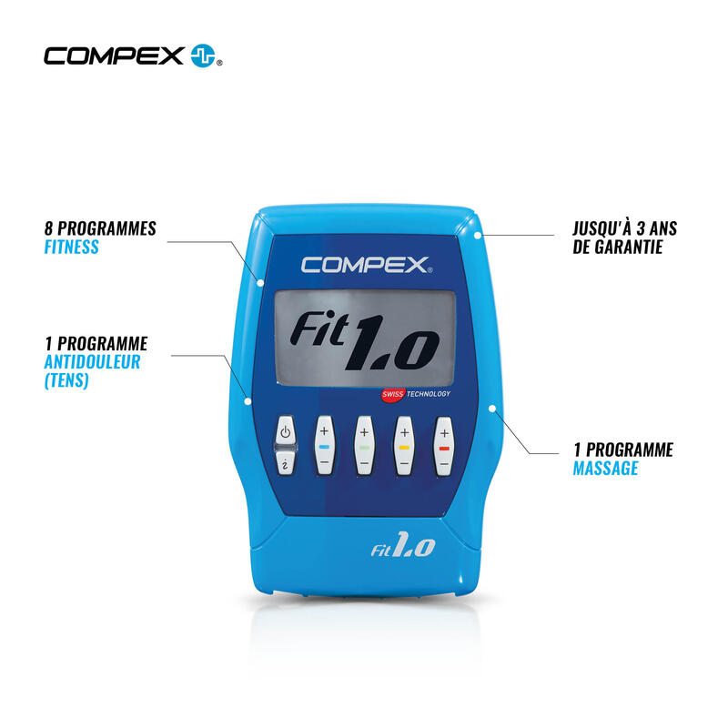 Appareil électrostimulation fit 1.0 bleu Compex