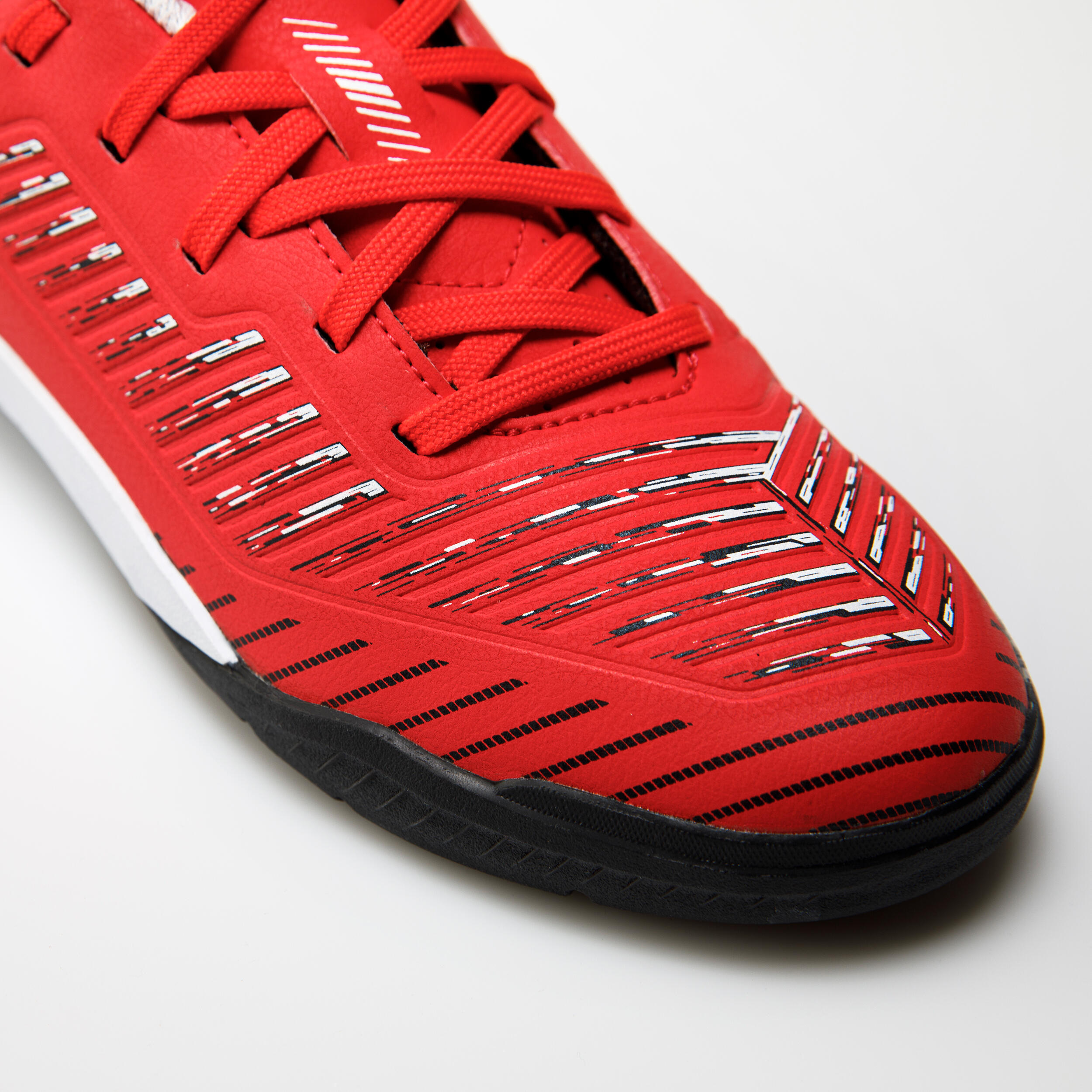 Kids' Indoor Soccer Shoes - Ginka 500 Red/Black - KIPSTA