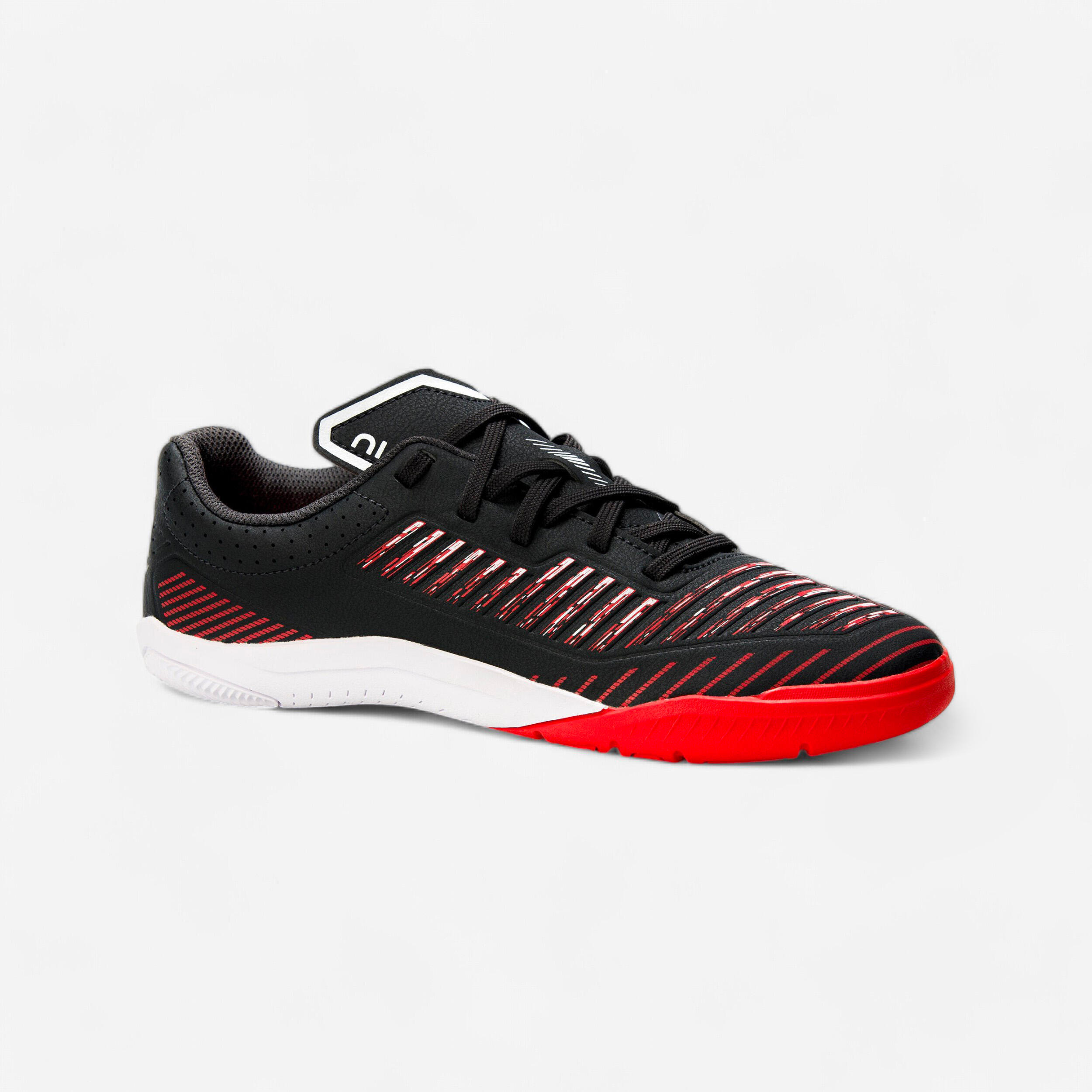Scarpe futsal bambino GINKA 500 nero-rosso 3/16