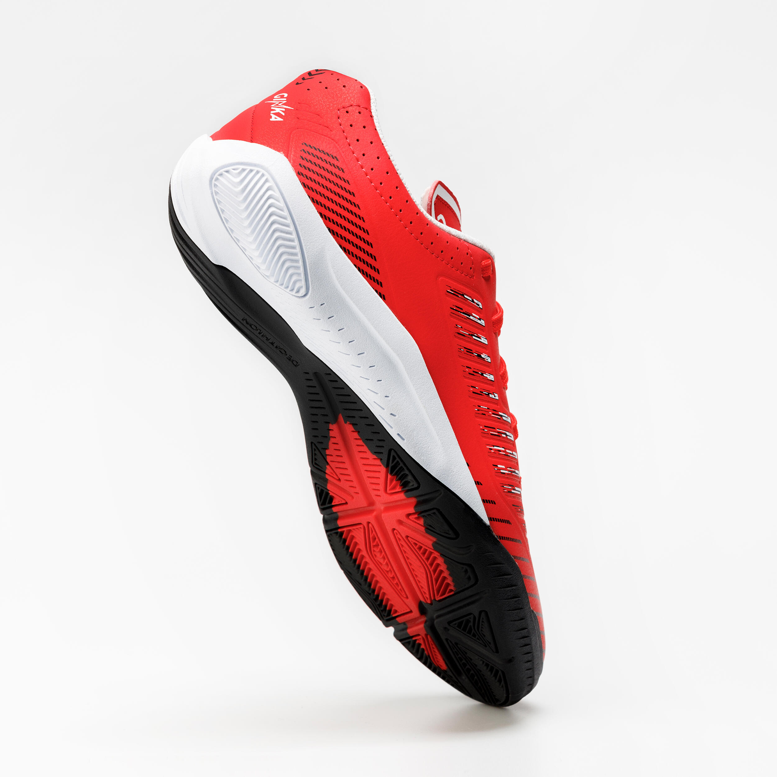 Kids' Indoor Soccer Shoes - Ginka 500 Red/Black - KIPSTA