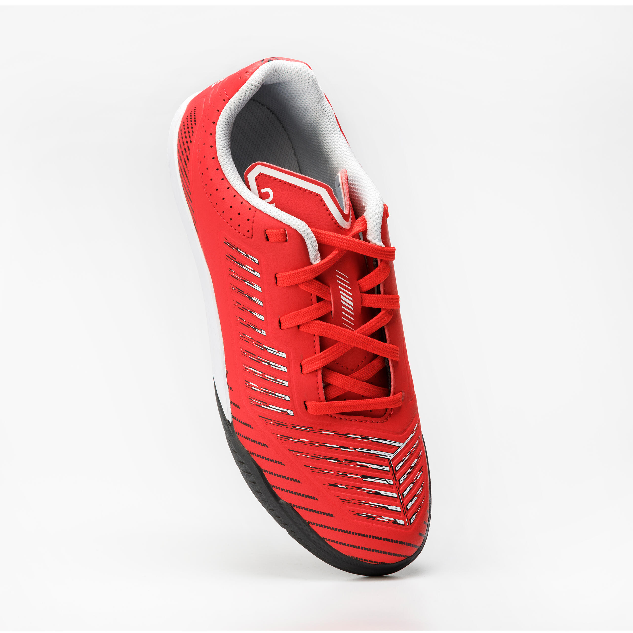 Kids' Indoor Soccer Shoes - Ginka 500 Red/Black - KIPSTA