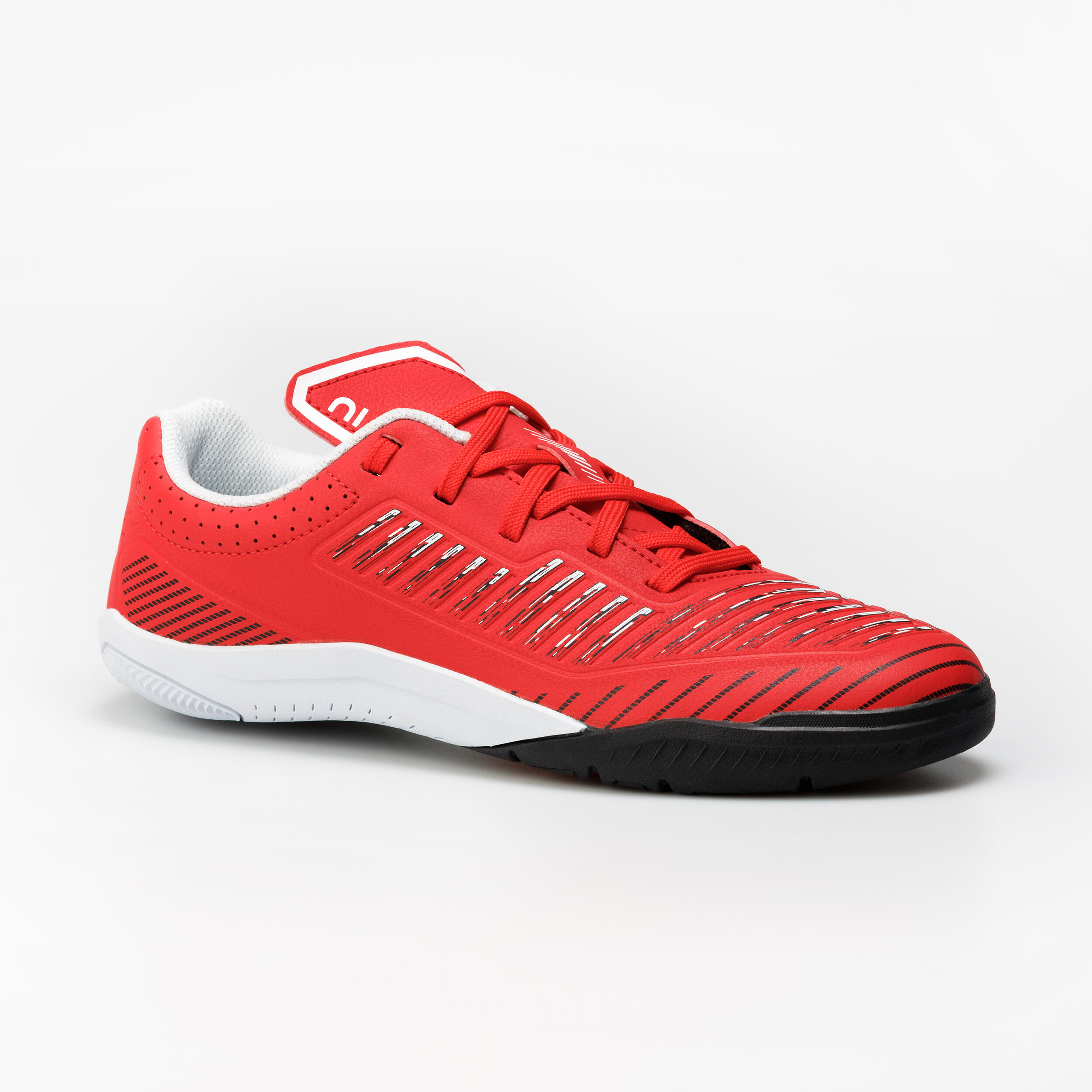 Kids' Indoor Soccer Shoes - Ginka 500 Red/Black - KIPSTA
