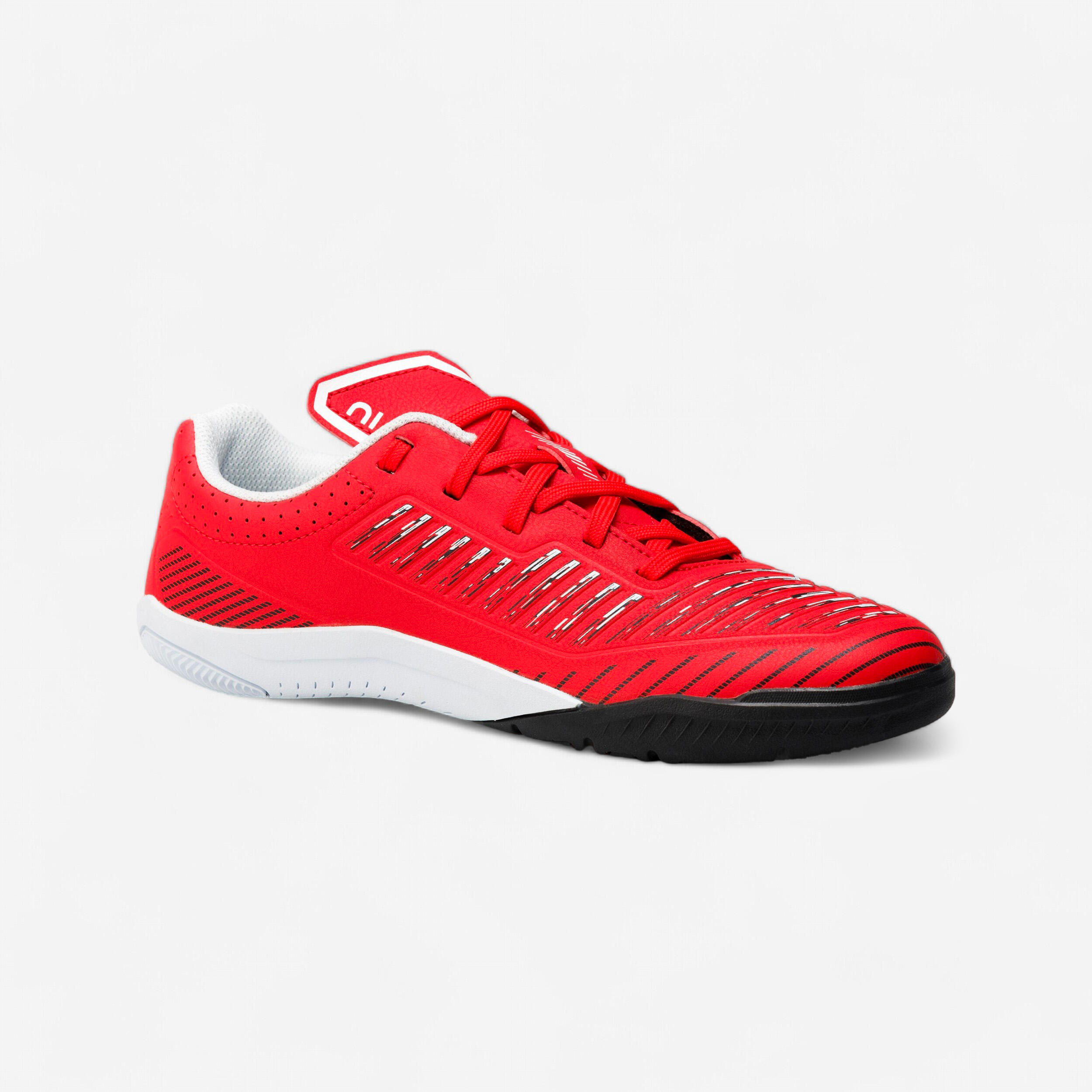 Kids' Indoor Soccer Shoes - Ginka 500 Red/Black - KIPSTA