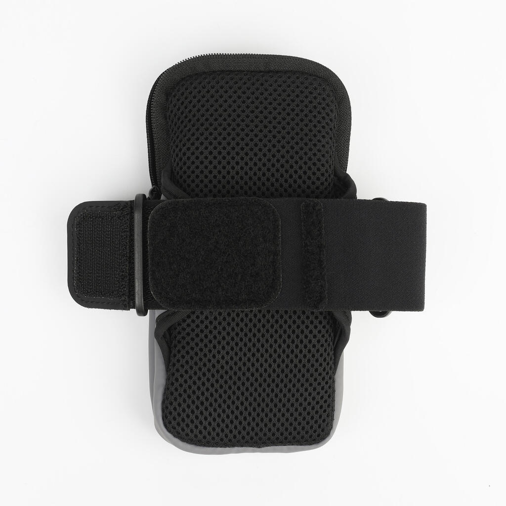 Brassard running smartphone adulte -KIPRUN multipoches gris