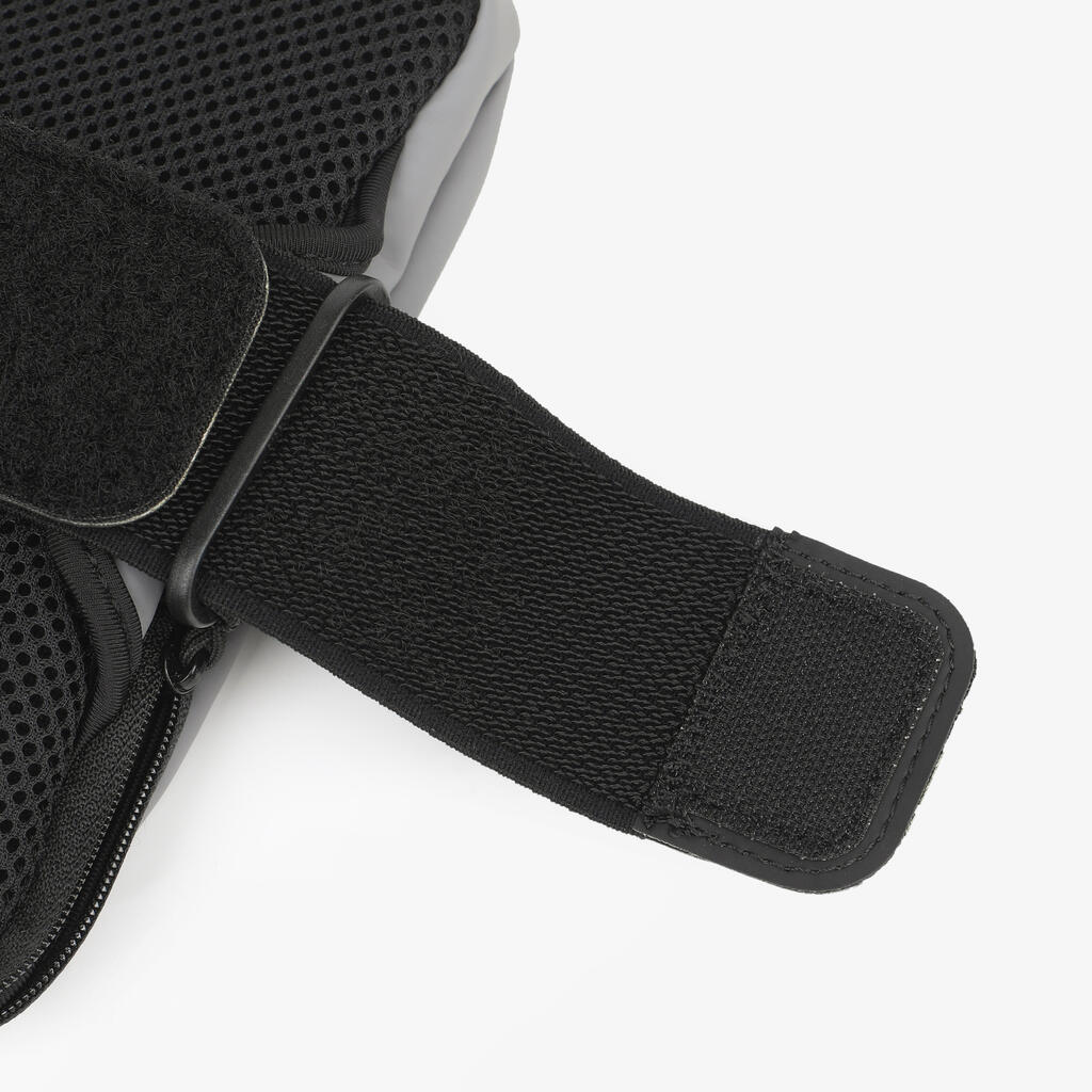 Brassard running smartphone adulte -KIPRUN multipoches gris