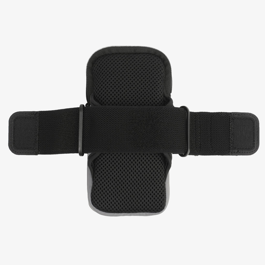 Brassard running smartphone adulte -KIPRUN multipoches gris