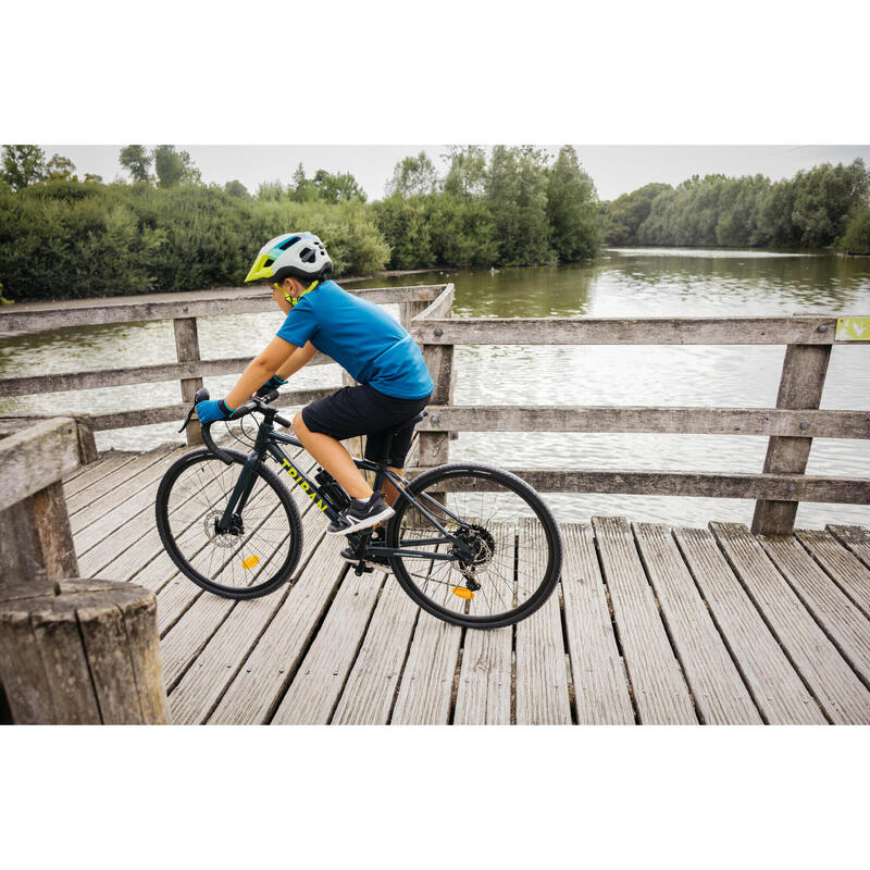 Maillot Mangas Curtas de Bicicleta para Criança 100 Azul