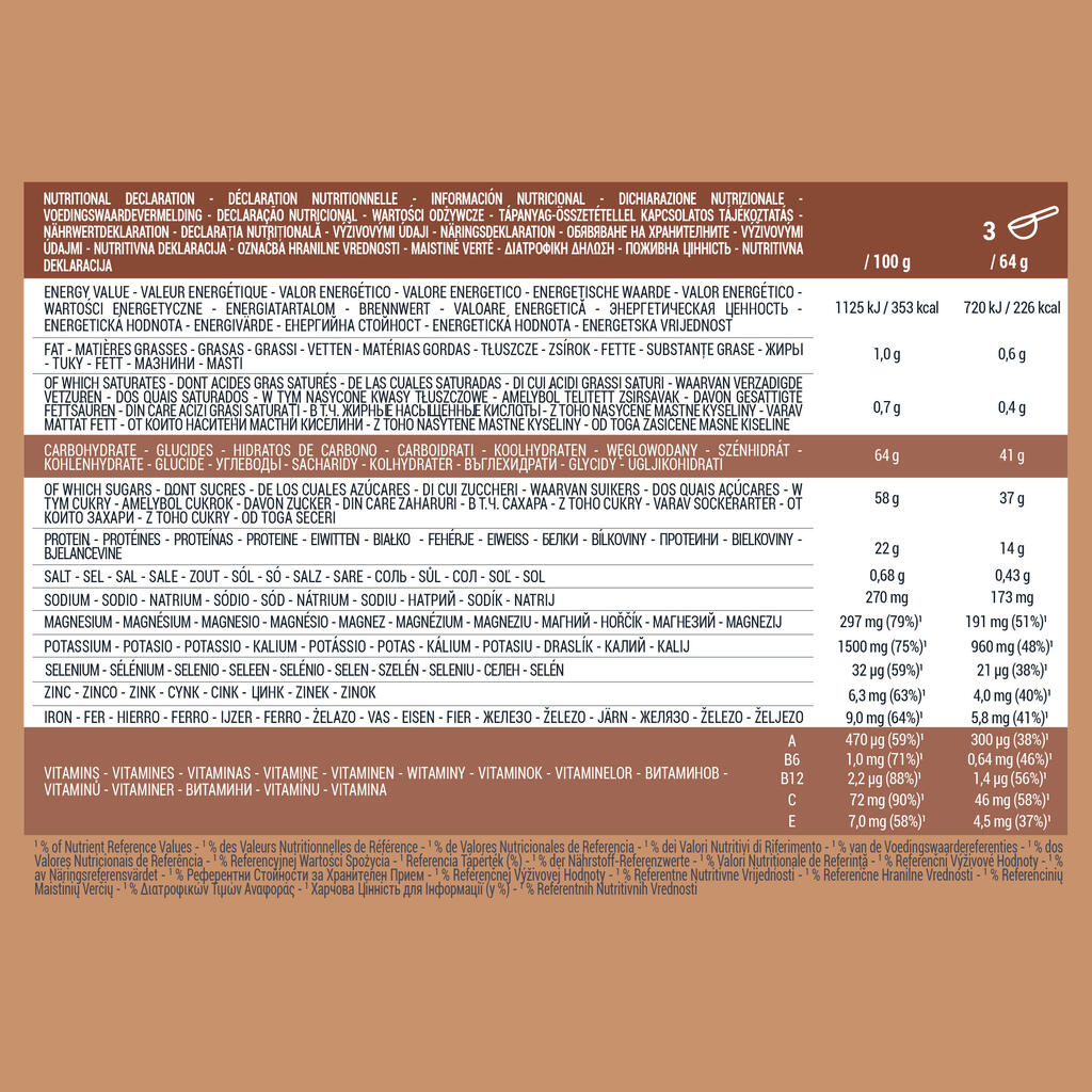 Baltyminio šokoladinio gėrimo milteliai sportininkams, 1,5 kg