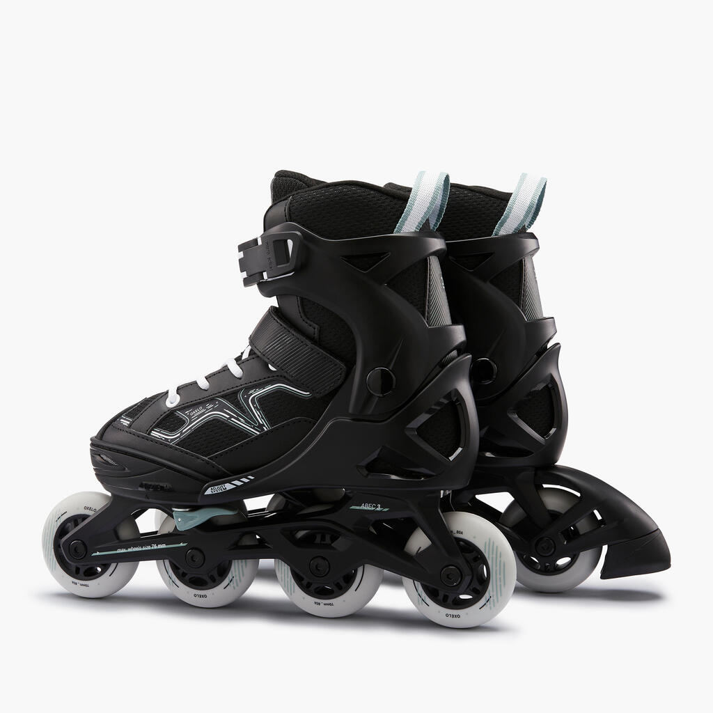 Kids' Inline Fitness Skate Fit3 - Black/Khaki