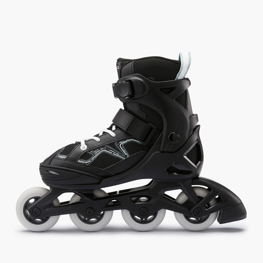 Inline Skates Kinder Fitness FIT3 größenverstellbar schwarz/khaki