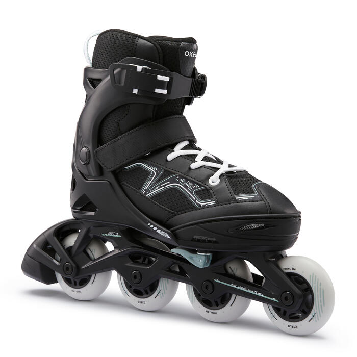 Kids' Inline Fitness Skate Fit3 Black/Khaki