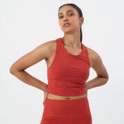 Women Moderate Support Cropped Fitness Sports Bra 540 - Brick Red