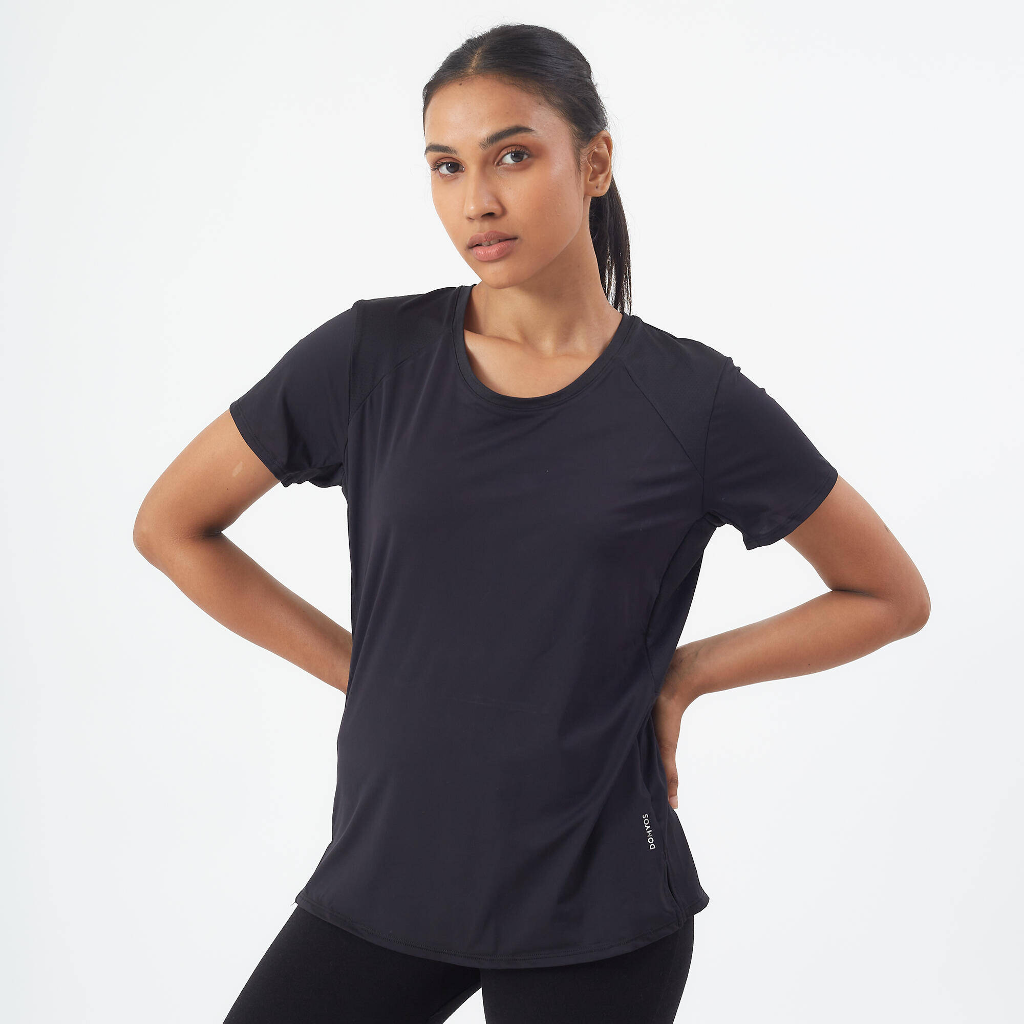 Women Sports Gym T-Shirt  Black -  1