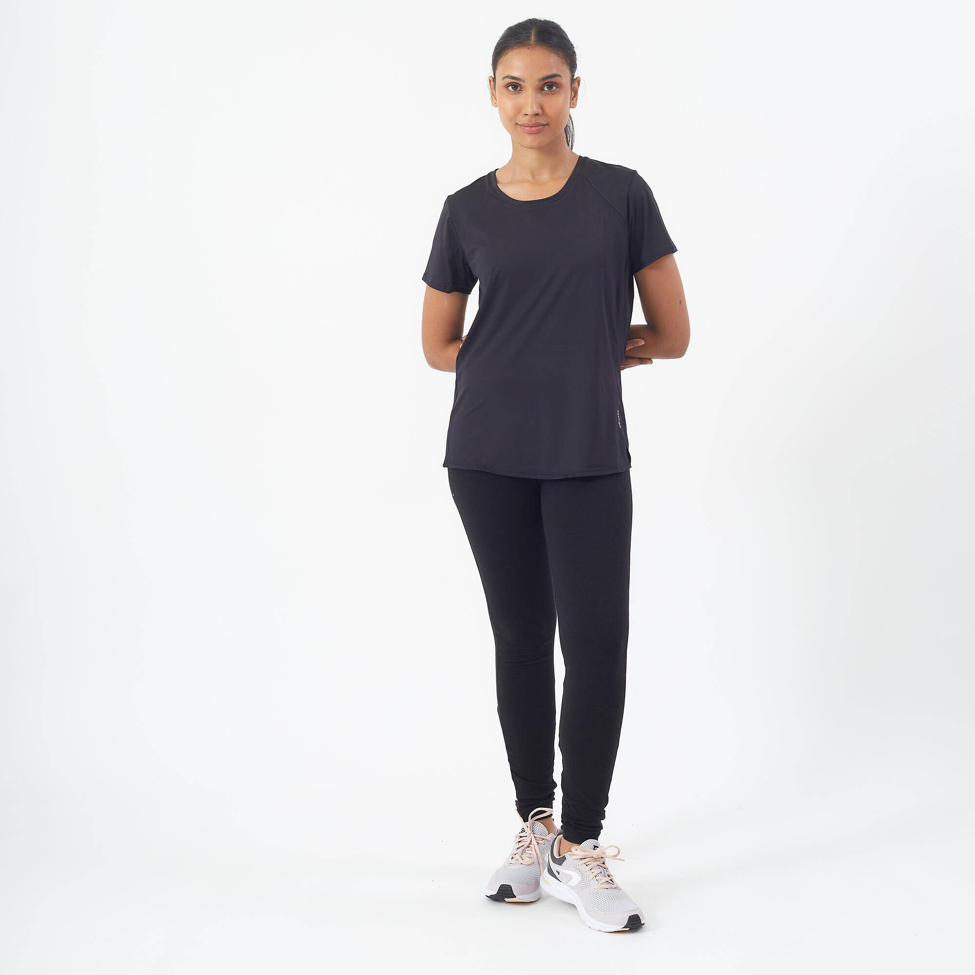 Women Sports Gym T-Shirt  Black -  2