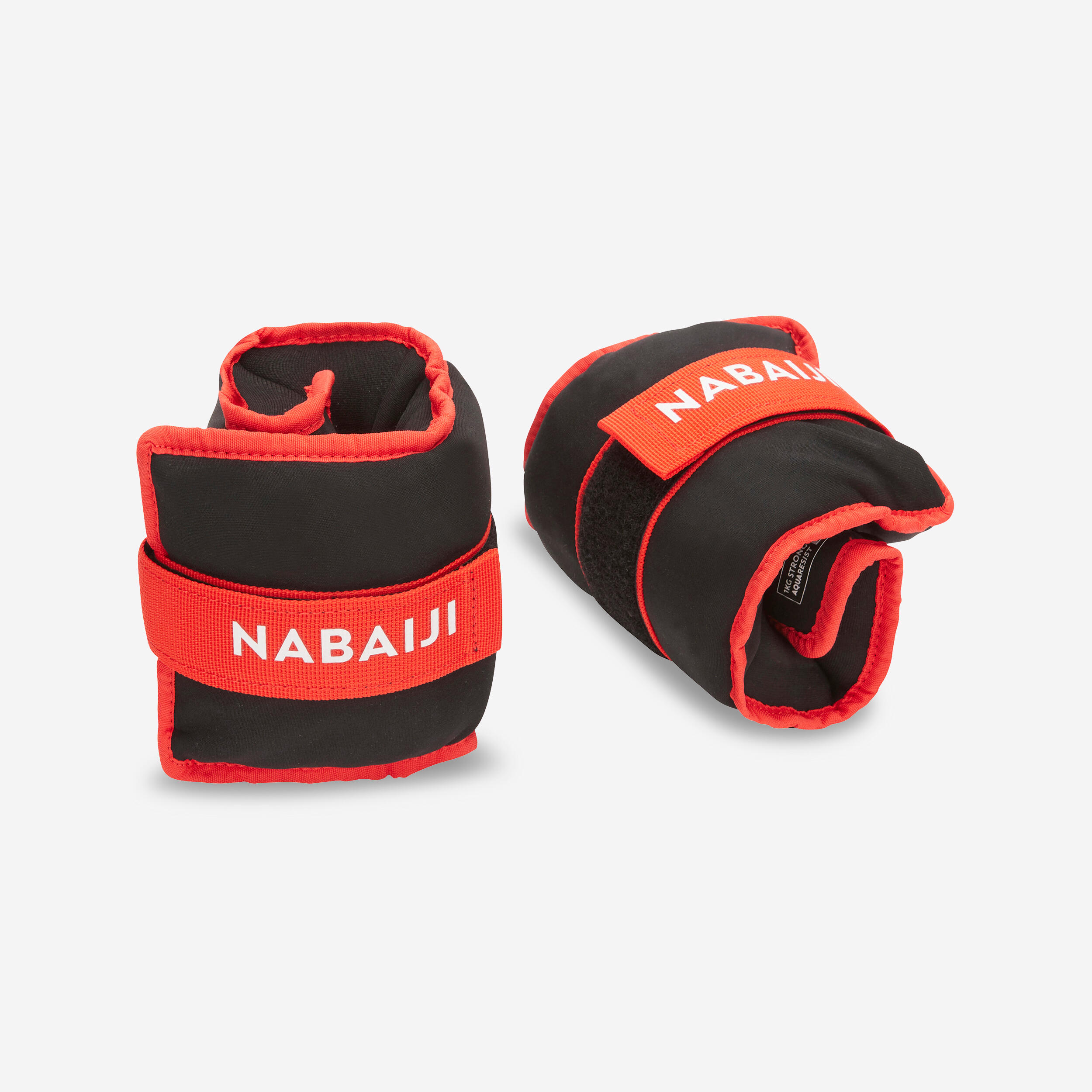 NABAIJI Aquafitness weighted wristbands with buckle 2*1 kg orange