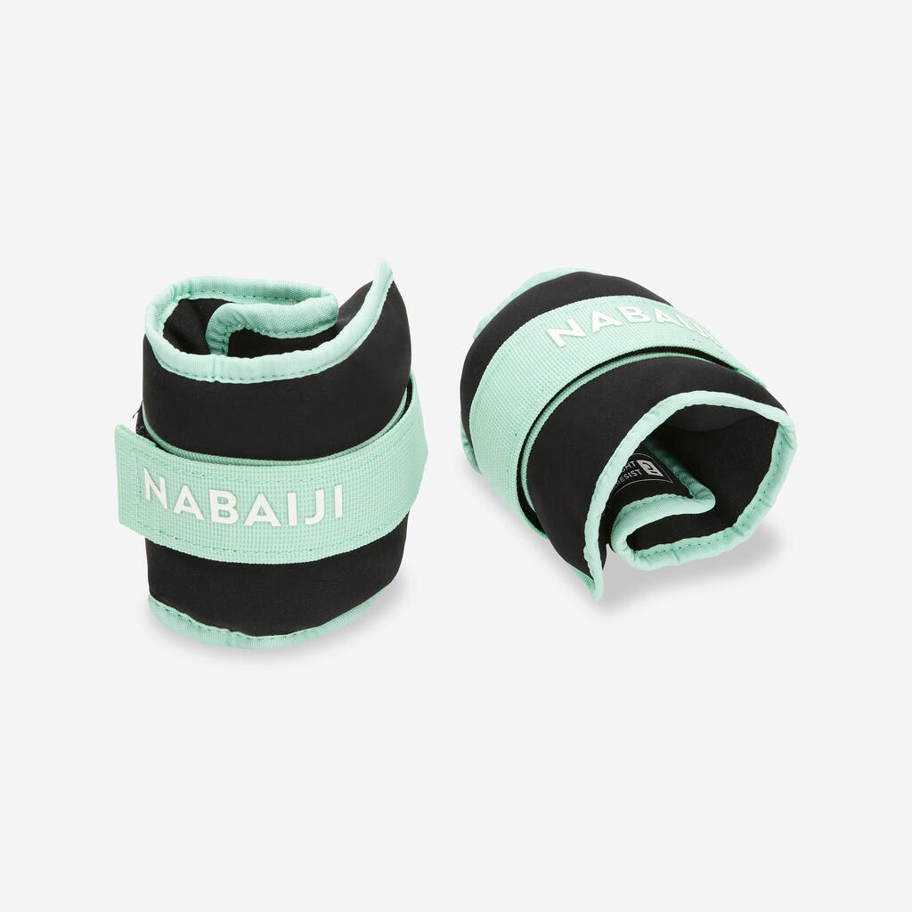 Svetlozelene otežane trake za fitnes u vodi (2 x 0,5 kg)