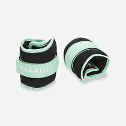 Aquafitness weighted wristbands with buckle light green. 2*0.5 KG