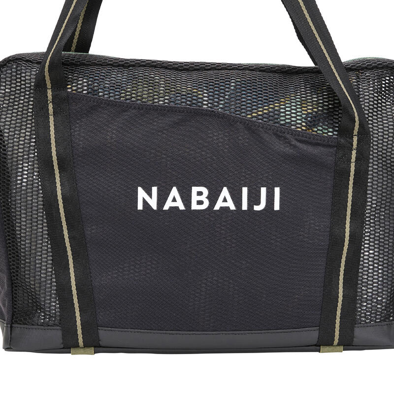 Sac aquabike-aquagym en mesh print flo noir