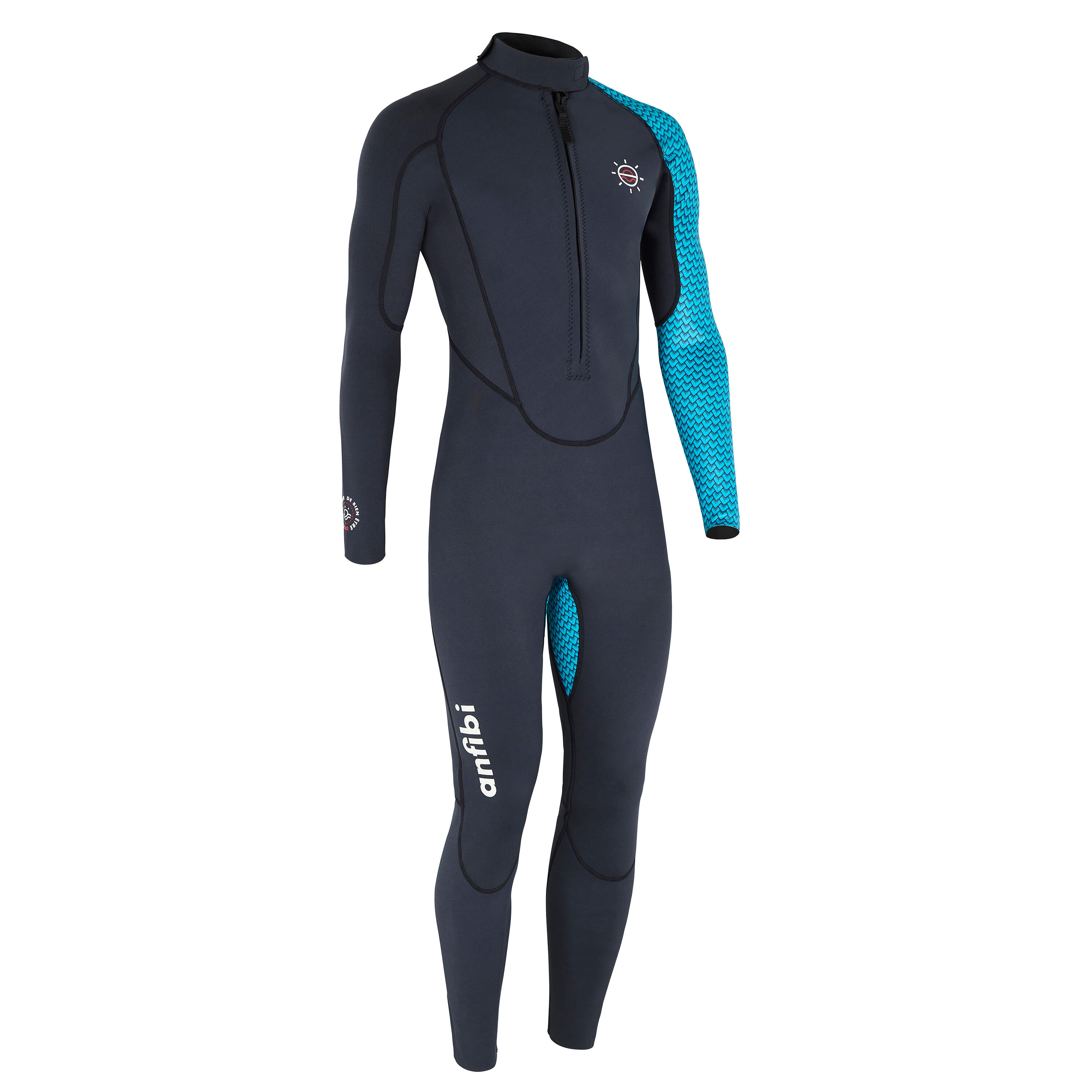 MEN'S 3/2 NEOPRENE RIBBED WETSUIT BLACK