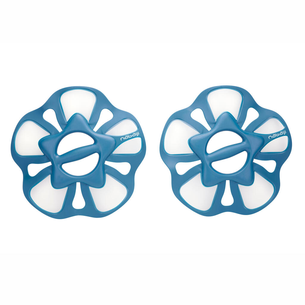 Pair of aquafitness flower L pullpush dumbbells white blue