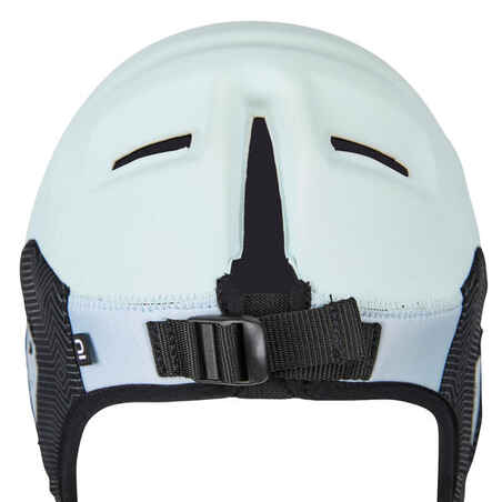 Helmet for surfing. Sky blue