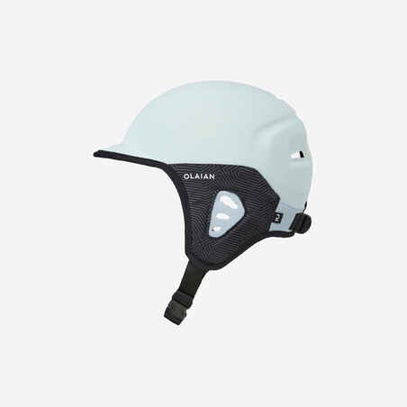Helmet for surfing. Sky blue