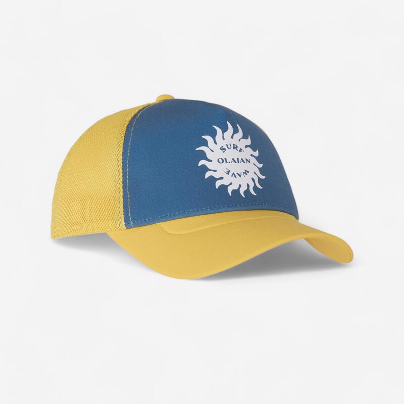 Çocuk Sörf Şapkası - Mavi / Sarı - Trucker