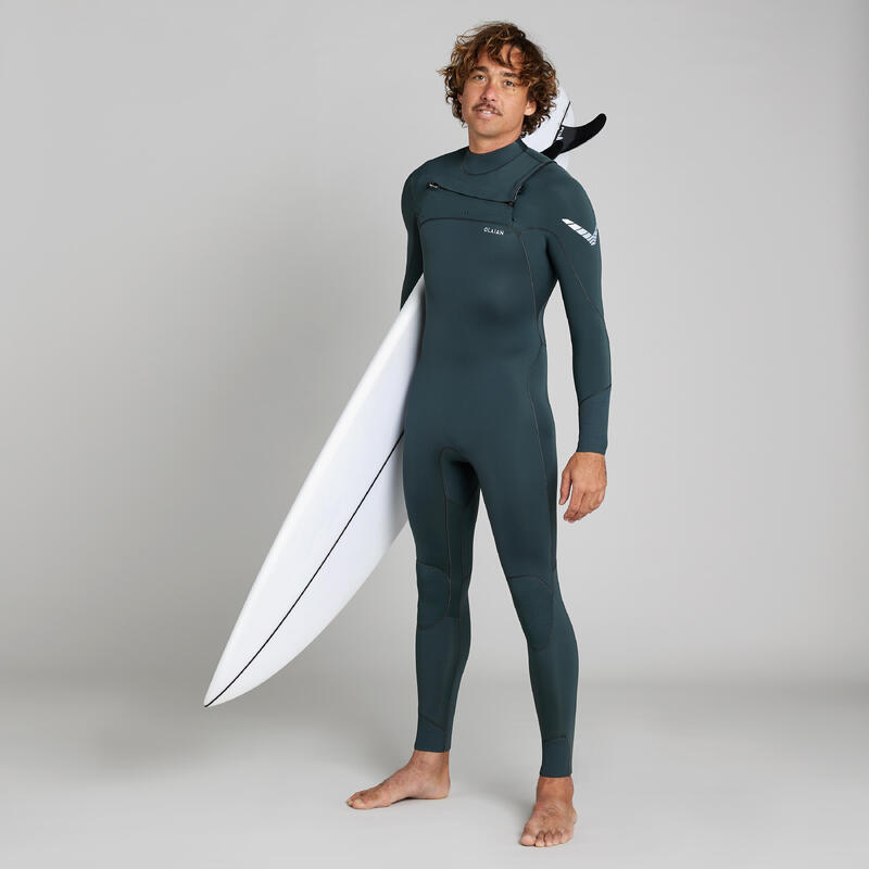 Neopreno surf Hombre agua templada 3/2mm 900 verde oscuro