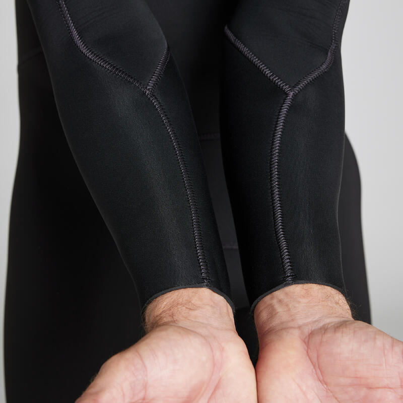 Wetsuit voor surfen heren 500 neopreen 4/3 mm zwart