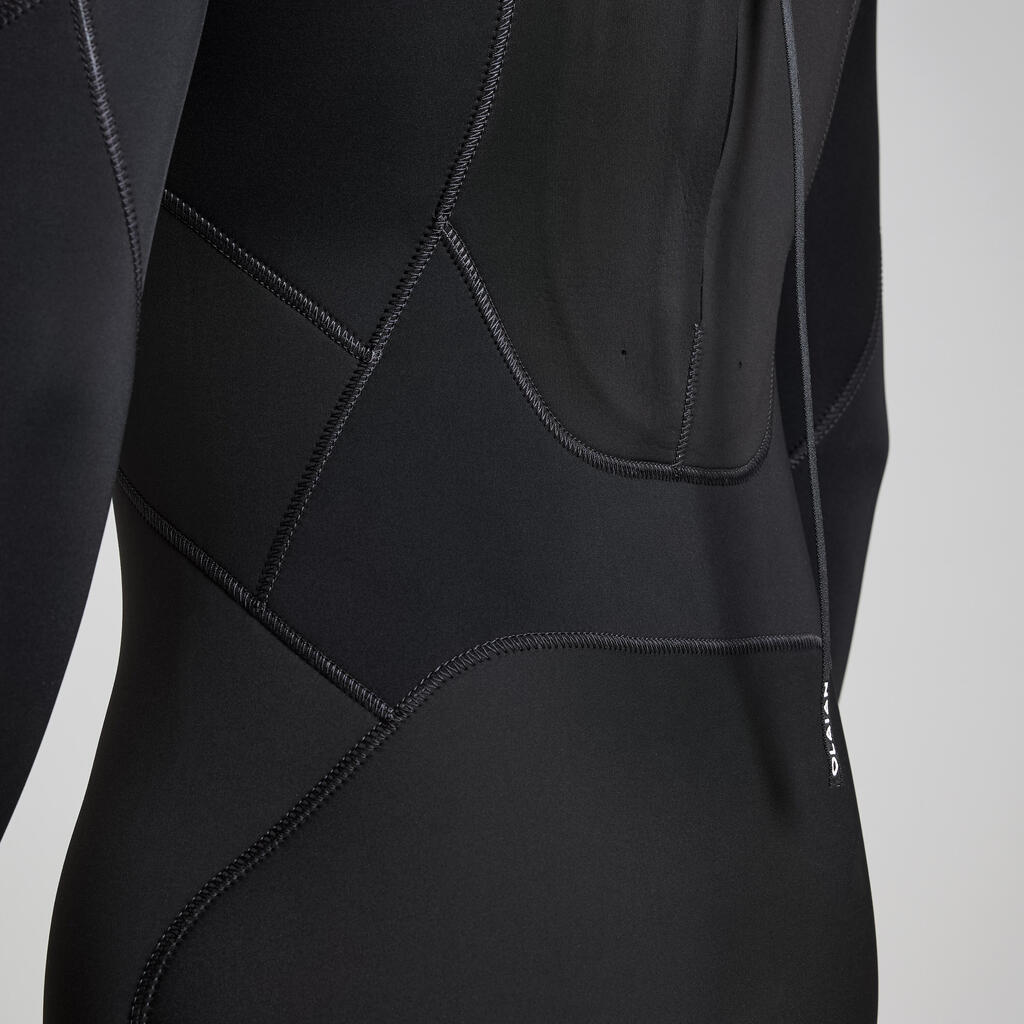 Vīriešu neoprēna sērfošanas hidrotērps “500”, 4/3 mm, melns