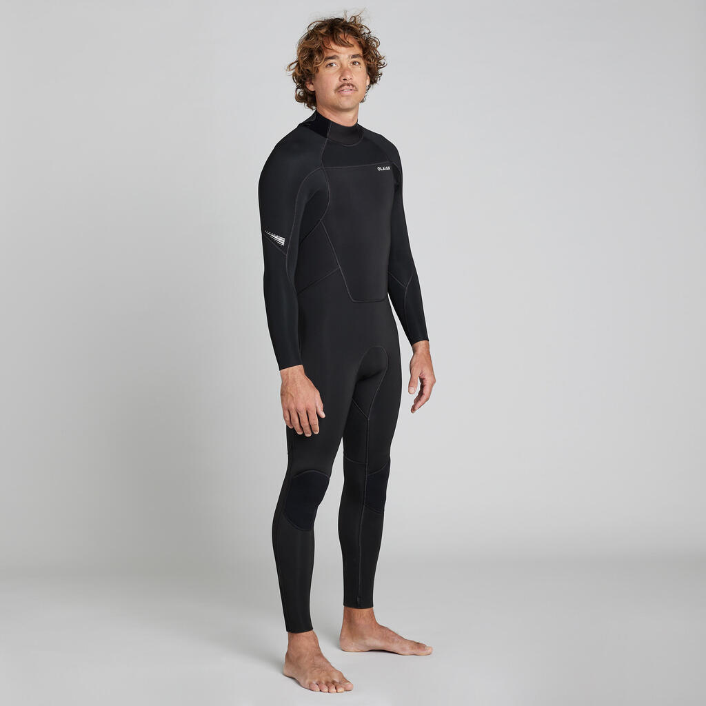 Men's 4/3 mm neoprene SURF 500 wetsuit black