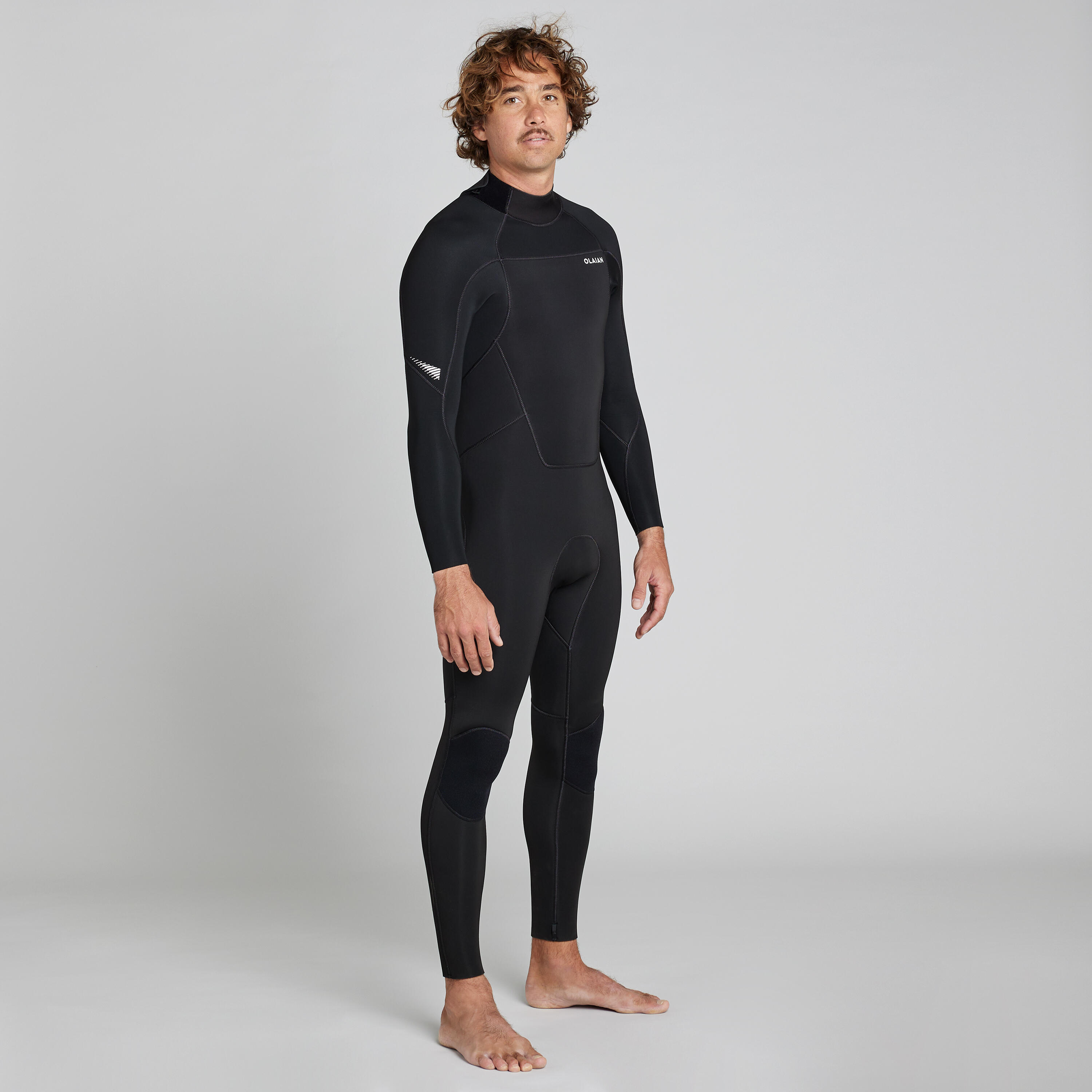 Traje de surf de neopreno negro para hombre 4/3 mm 500 PE23