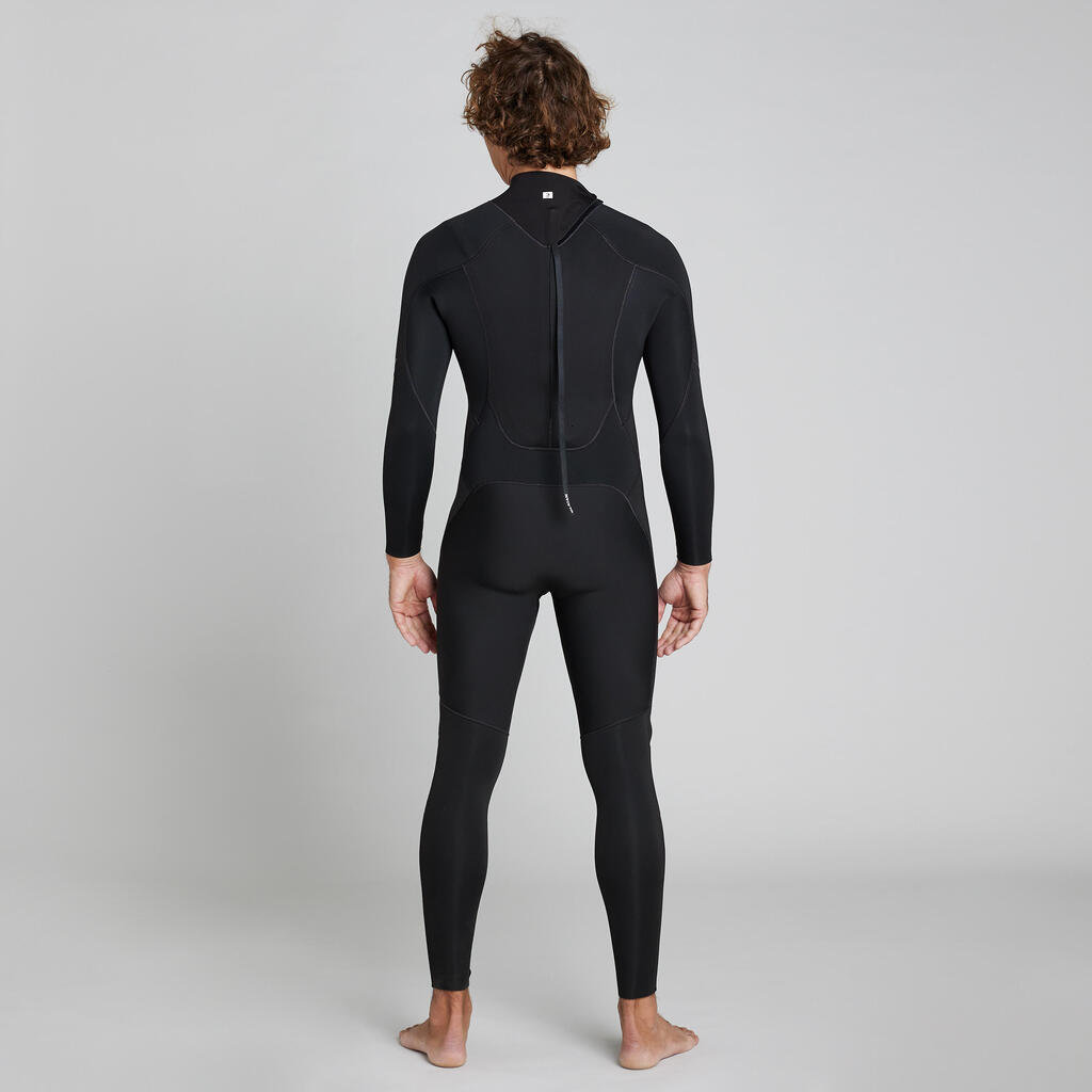 Men's 4/3 mm neoprene SURF 500 wetsuit black