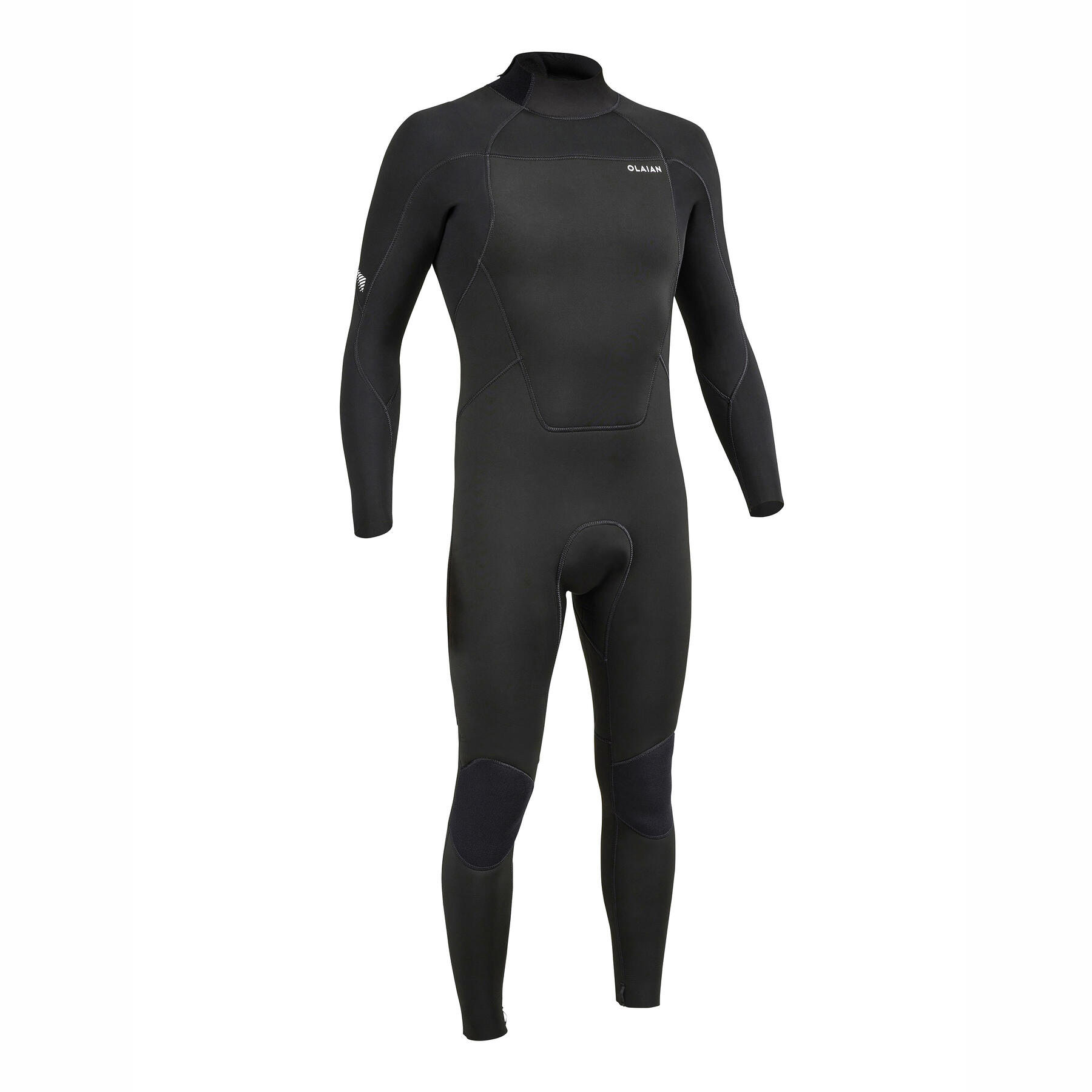 MEN'S WETSUIT 4/3 MM NEOPRENE SURF 500 BLACK AND GREY