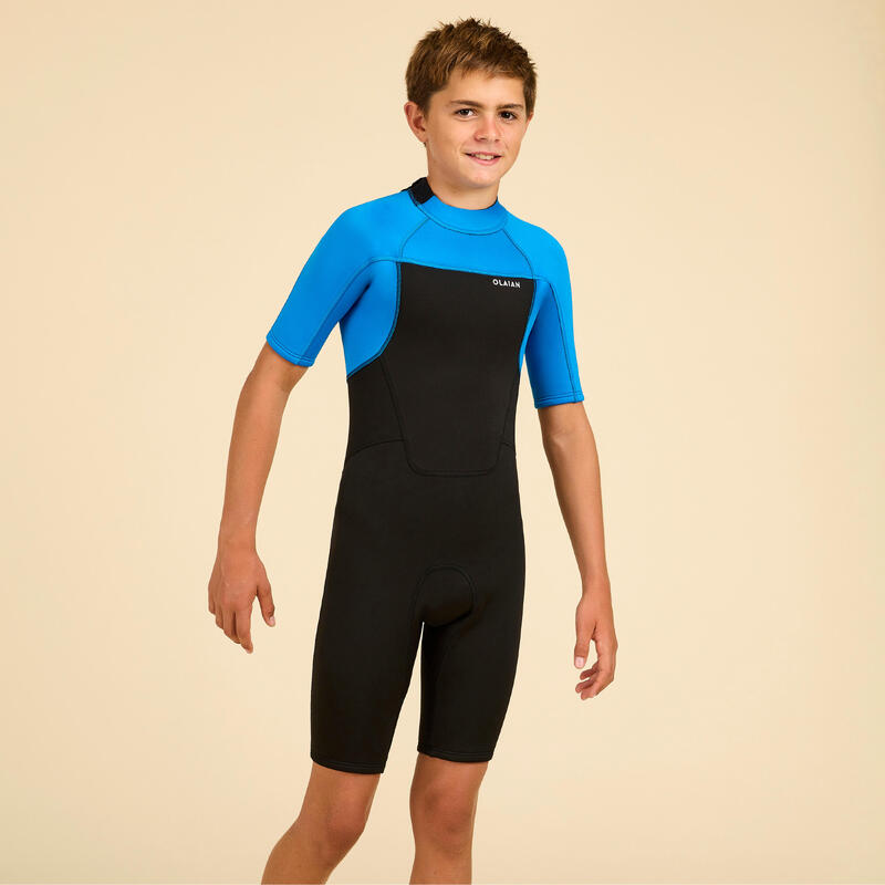 Muta shorty surf ragazzo 500 neoprene 1,5 mm blu-nero