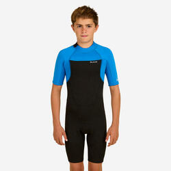 OLAIAN Çocuk Sörf Neopren Shorty - 1,5 MM - Mavi/Siyah - 500