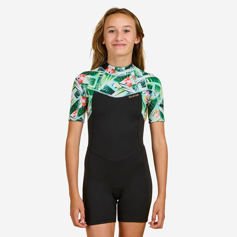 Muta shorty surf ragazza 500 TIARE neoprene 1,5 mm nera