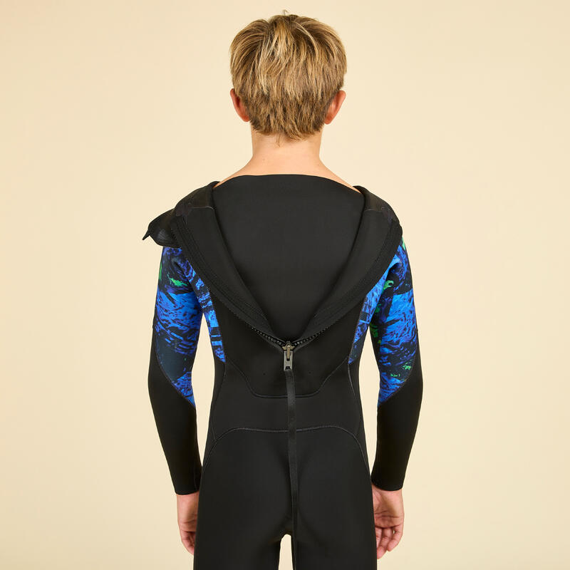 Surfwetsuit voor jongens 500 neopreen 4/3 mm Vortex zwart