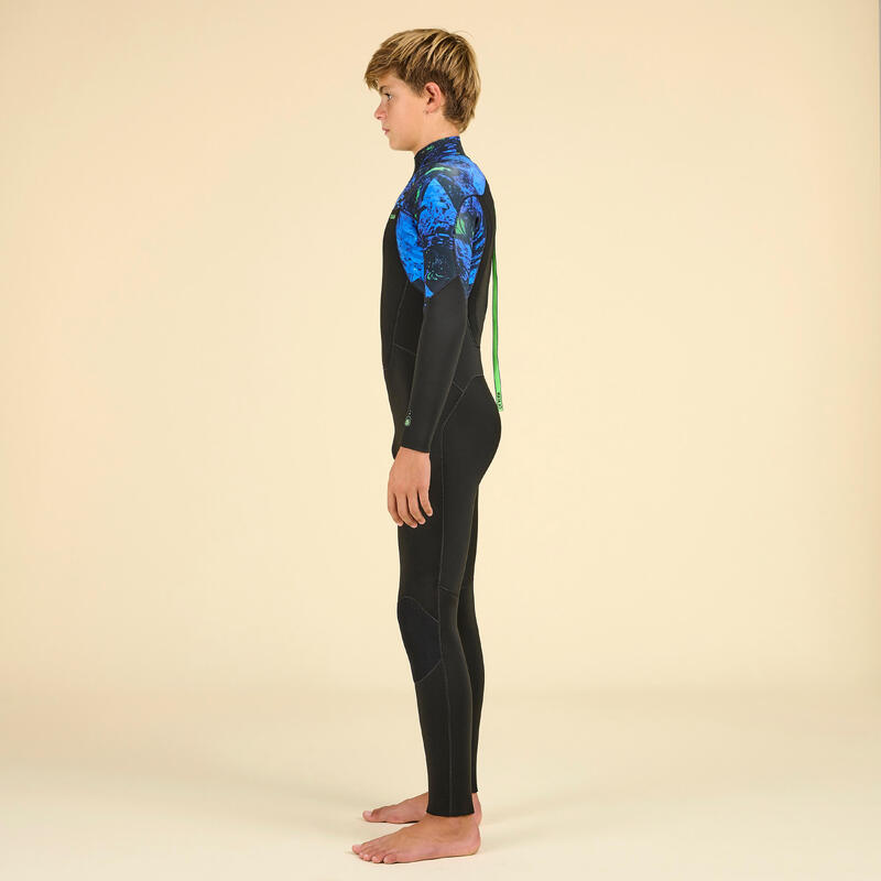 Surfwetsuit voor jongens 500 neopreen 4/3 mm Vortex zwart