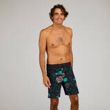 Men Surfing boardshorts 500 19_QUOTE_ PARADISE BLACK