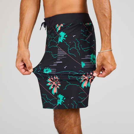 Surfing boardshorts 500 19" PARADISE BLACK