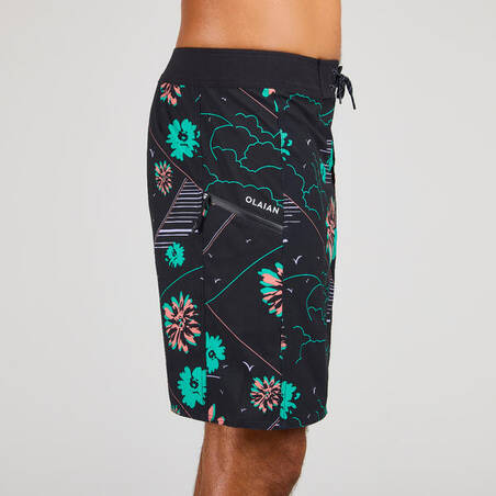 Surfing boardshorts 500 19" PARADISE BLACK