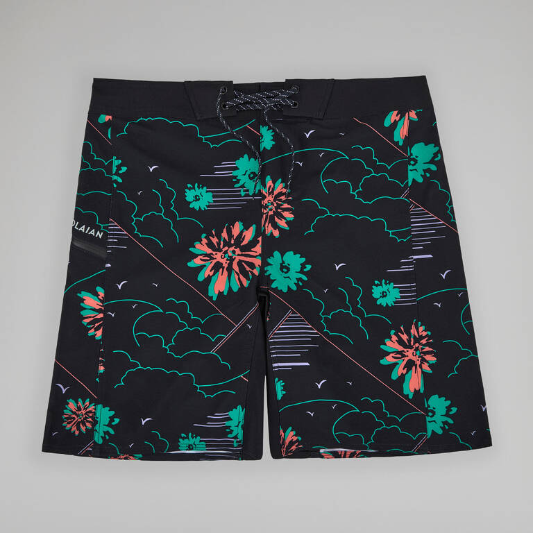 Surfing boardshorts 500 19" PARADISE BLACK