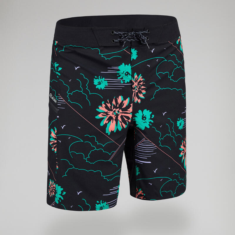 Boardshort surf 500 19" PARADISE BLACK