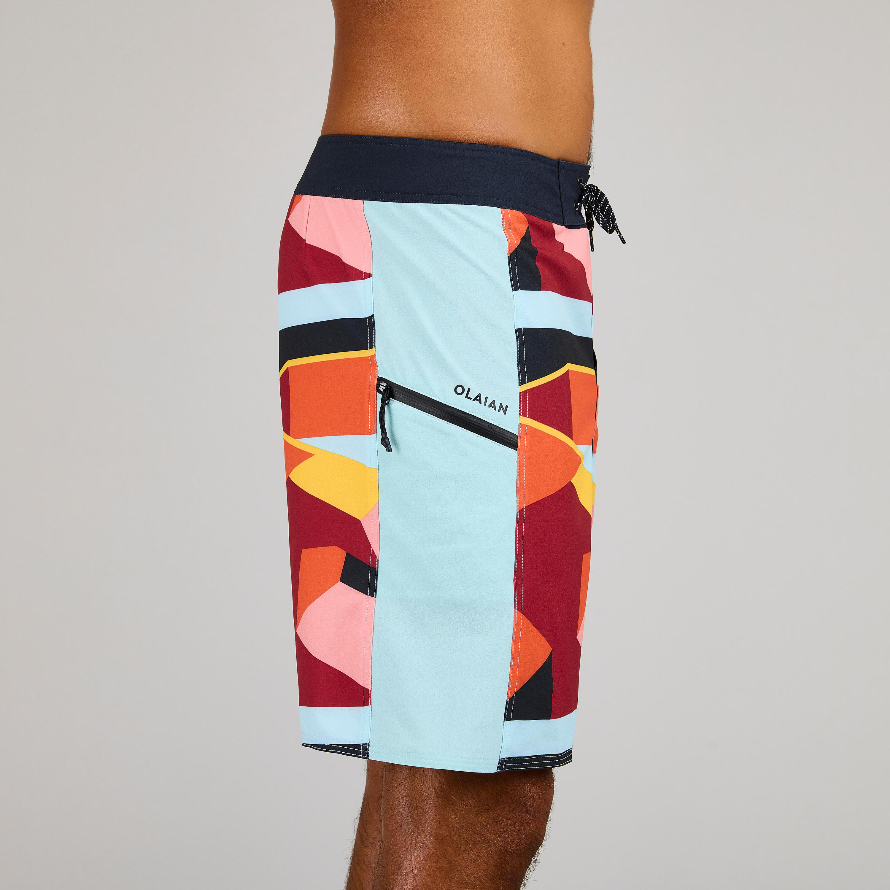 Surfing boardshorts 500 19" ARCHI RED 3/9